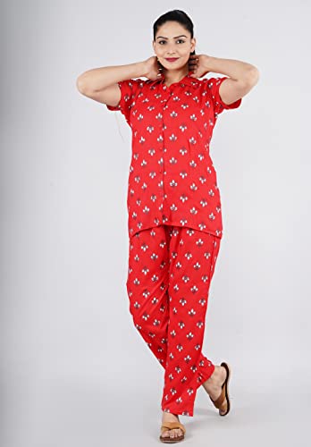 Image of Women's Rayon Printed Night Suit Set