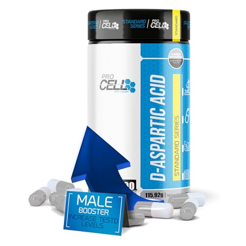 ProCell D-Aspartic Acid | Potenciador Natural de Testosterona (90 cápsulas / 30 días) - Anabólico Natural a Base de Ácido Aspártico - Aumento Masa Muscular, Rendimiento Deportivo y Salud Sexual