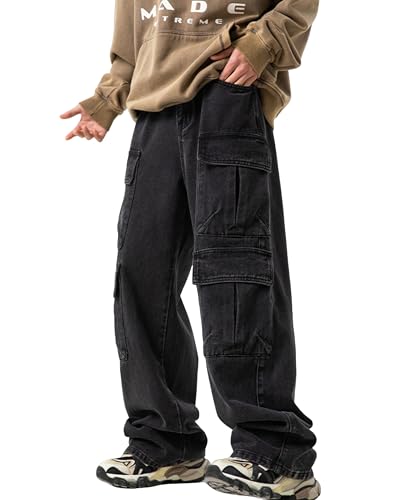FantasyGears Men's Baggy Cargo Denim Jeans