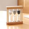 Khaki Creative Wooden Hourglass 1/3/5 Minute Hourglass Timer Home Decor Kitchen Utensils Gift for Simple Thermometer and Timer Brown
