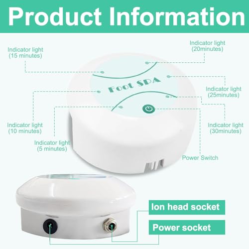 SGZIOO Ionen Fußbad Entgiftung, Ionen Fussbad Detox, Entgiftungsbad, Ionisches Fussbad Zum Entgiften, Foot Spa, Ionen-Fussbad-System, Tragbare Fuß-Spa-Reinigungsmaschine(ohne Becken)