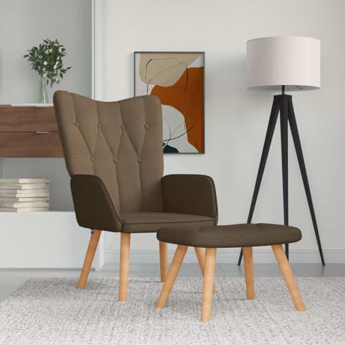 Genérico Sillón de Relax con reposapiés Tela marrón,Mobiliario,Sillas,Sillones-327537