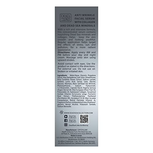 Dead Sea Collection Collagen Serum For Facial - Anti-Wrinkle And Anti Aging Face Skin Care - Pack Of 1 (1.01 Fl.oz) #TOP7
