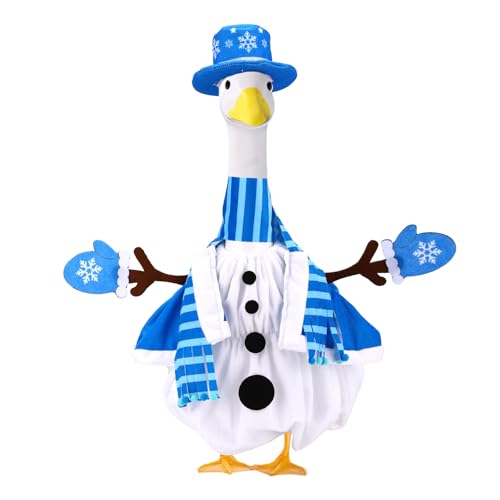 Sinbana Winter Snowman Outfits for 58cm/23in Goose Figurines Cute Christmas Yard Goose Clothing Costume Garden Statue Clothes for Outdoor Patio Porch Lawn Geese Decoration