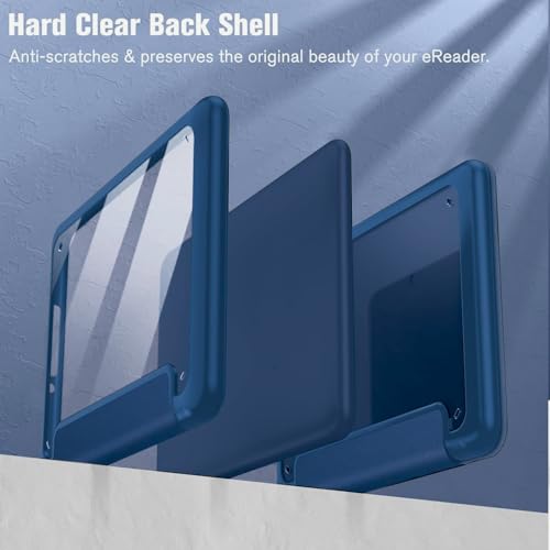 Image of MOCA Case for 7 Inch Kindle Paperwhite 12th Gen 2024 and Signature Edition, Slim Shockproof Clear Back Cover, Auto Sleep /Wake Protective Case (Navy Blue)