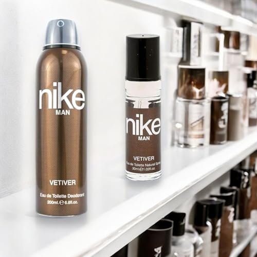 Image of Nike Vetiver Combo for Men: 200ml Deodorant + 30ml Eau de Toilette (EDT) - Long-Lasting Freshness and Sophistication
