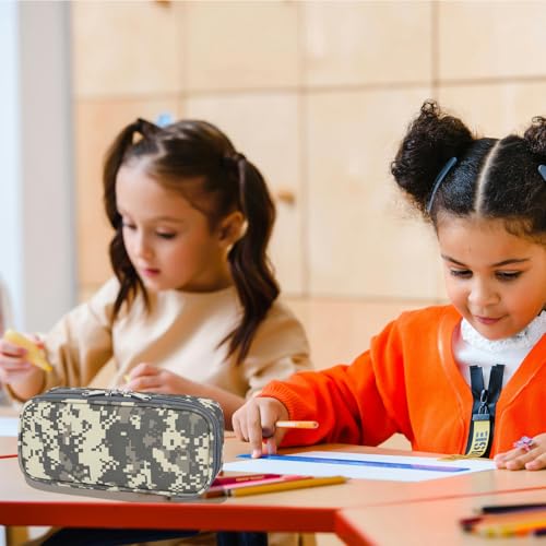 Image of FlowFly Large Capacity Pencil Case for Kids, Boys & Girls - Zippered Multi-Functional Pen Pouch, Soft & Portable Pencil Bag for School, Teens, Students, Digital Camo