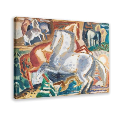 Impression giclée de chevaux par Leo Gestel cadre moderne 20x30 cm