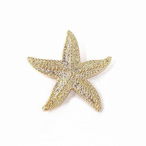 Vintage Starfish Brooch for Women Men Ladies Gold Plated Charm Sea Star Lapel Pin Party Dance Banquet Dress Suit Clothes Accessories Summer Ocean Beach Jewelry