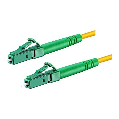 CONBIC LWL Glasfaser-Kabel - 15m OS2 gelb, LC/APC auf LC/APC Stecker, Simplex 9/125 Patchkabel - Lichtwellenleiter 15 Meter G.657.A2 Cover