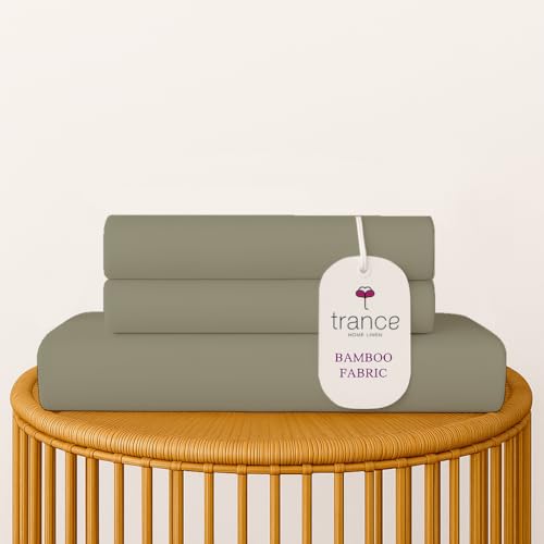 Image of Trance Home Linen 300 TC Bamboo Flat Single Size Bedsheet | Soft, Breathable & Eco-Friendly Bedsheet with 1 Pillow Cover - (54 x 90 inch, Mocha)