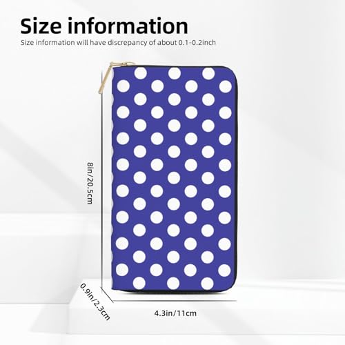 Leather Thin Slim Wallets for Women Men - Fashion Light purple polka dot print (D) Card Wallet Holder with Zipper2