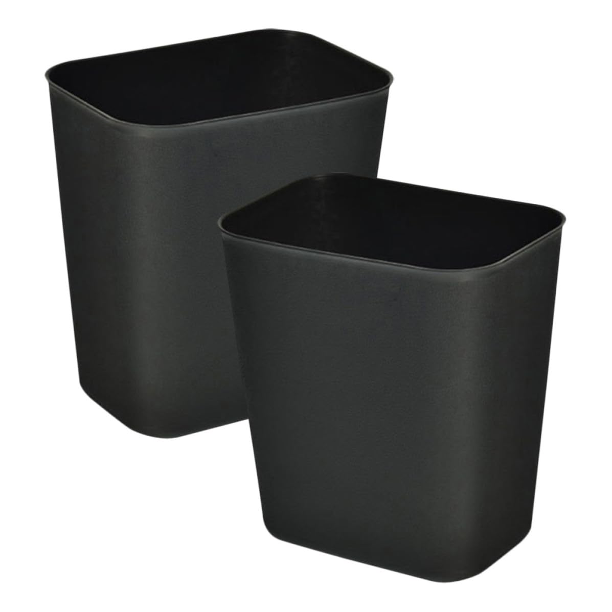 Mikinona Papelera para Dormitorio 14L sin Tapa 2Piezas ABS Negro para Hogar e Interiores