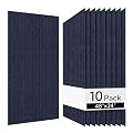 Olanglab Acoustic Wall Panels 10 Pack, 48 x 24 per Acoustic Panels Sound Absorbing, Decorative Sound Panels for Home Studio and Office, Dark Blue