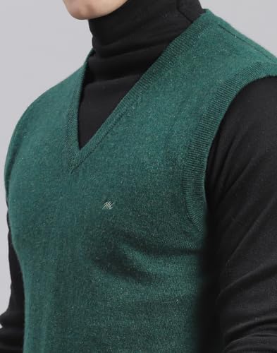 Image of Monte Carlo Off White Solid V Neck Sweater | Warm Woolen Pullover for Men | Soft Comfortable Knitted Winter Wear Sweater for Men's