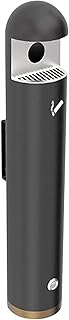 YHWKGZ Standing Ashtray, Wall-cigarette Disposal, Stainless Steel Commercial Cigarettes Butt Container, for Clubs Banks Airports Malls(Black)