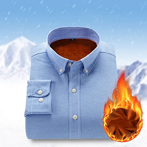 Chemise décontractée hommes mode bureau et sorties hiver bleu rétro - 5