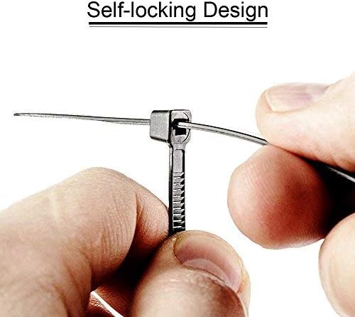 Zip Ties 200 Pcs ,Cable Ties Adjustable Durable Self locking Black Zip Tie for Home Office Garage Workshop