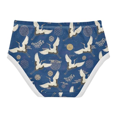 Toddlers Underwear Floral 2t Cotton Girl Panties Cute Stylish Undies Kids Briefs Elegant Cranes Wings Blue Animal2