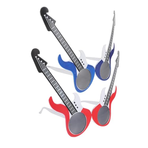 PartyKindom Unique Design Funny Electric Guitar Glasses for Women's Disco Party Eyeglasses Random