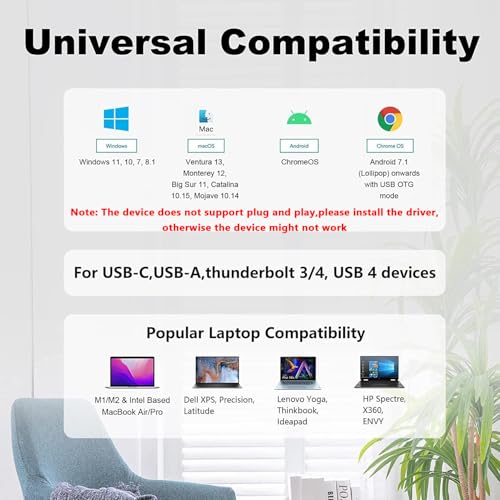 Image of Wavlink USB 3.0 to Dual HDMI UHD Universal Video Graphics Adapter Supports up to 6 Monitor displays, 4K@30Hz and 1080@60Hz External Video Card Adapter Support Windows,Mac, Chrome OS, Android 7.1 Above