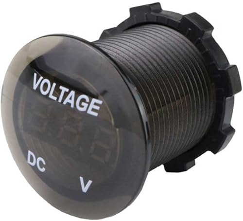 Miniatura 4 de ZYTC Mini voltímetro impermeable con pantalla digital LED, medidor de voltaje, tipo largo DC 12V-24V, universal para cochemotocicletacamión rojo