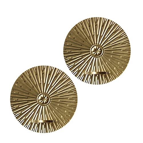 Candle Holder Wall Sconce Sculpture Metal Wall Mounted Candle Sconce Holders Wall Decorative Accents Set of 2 Gold,Gold f,Large