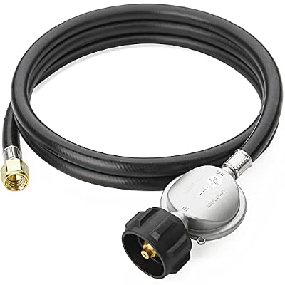 CALPOSE 6 Feet Propane Hose with Regulator, Universal Gas Grill Regulator and Hose for Blackstone 28''/36'' Griddle, Weber Grill, Propane fire pit and More, 3/8" Female Flare for Most LP Gas Grills