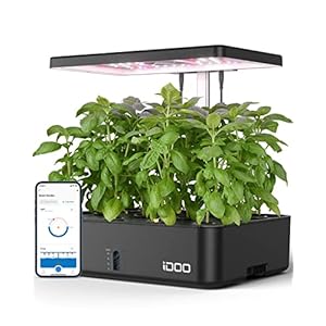iDOO WiFi 12 Pods Hydroponics Growing System with APP Controlled, Indoor Garden with Pump System, Auto-Timer Smart…