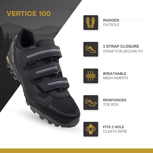 Image of Tommaso Mens Cycling Shoes - SPD Compatible Outdoor, MTB, Gravel & Mountain Bike Shoes - Walkable Design - Cleats Not Included