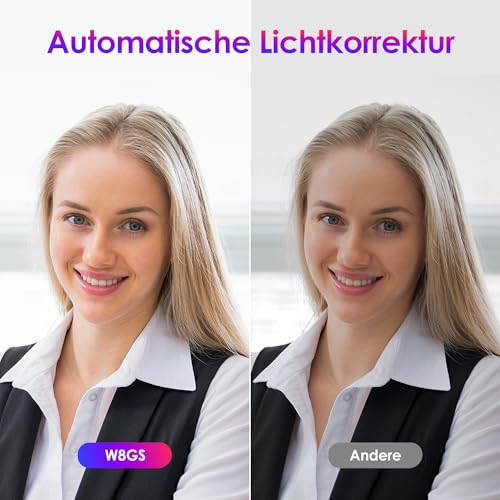 zeigt klares Gesicht mit natürlichen Farben und Geräuschunterdrückung gegen Hintergrundlärm