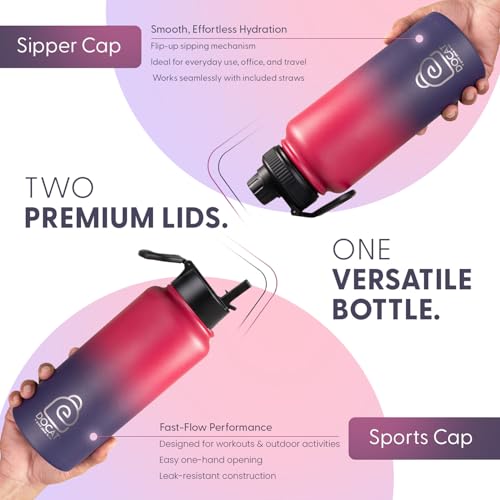 Image of DOCAT Water Bottle 1 Litre, Stainless Steel Sipper Water Bottle, Leak Proof Lid, Rust Proof, 24 Hours Hot and Cold Thermosteel Vacuum Insulated Water Bottle