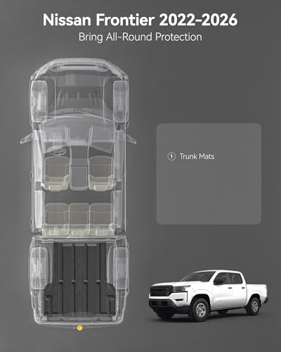 Image of 3W Bed Mat for Nissan Frontier 2022-2026 Truck Mat 5 FT /59.5inchs, All Weather TPE Custom Fit Bed Liner for Frontier Crew Cab Pickup (Not Fit 6 FT /73.3inches, Drop-in Bedlner) Frontier Accessories