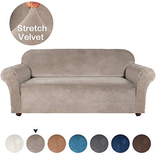 Turquoize Thick Velvet Stretch Couch Covers for 3 Cushion Couch Sofa Covers