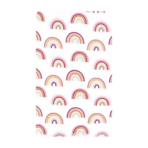 Image of Hudson Baby Unisex Baby Cotton Poly Flannel Burp Cloths, Sunshine and Rainbows 10 Pack, One Size