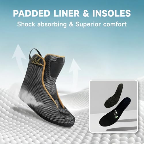 FLYDAZZLE Inline Skates for Men Urban - Freeride Slalom City Street Skating, Hard Boot ABEC-9 Bearing Ankle Support, Bonus Insoles Laces (US10) - Thumbnail 6