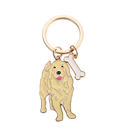 Schlüsselanhänger mit Hundemotiv, niedlicher Metall-Schlüsselanhänger, Taschenanhänger, tolles Geburtstgsgeschenk, 10 cm, (Golden Retriever) Cover