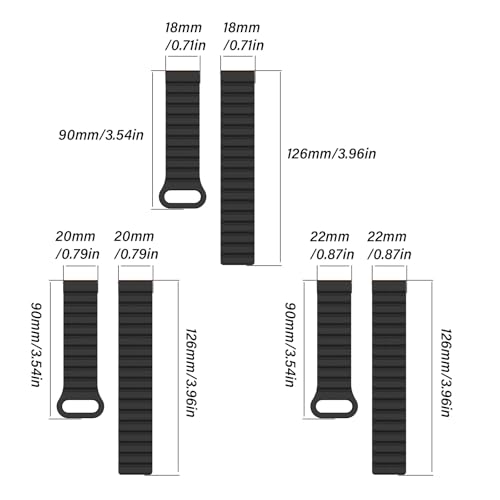 Correa de silicona con cierre magnético para reloj 18-22mm miniatura 6