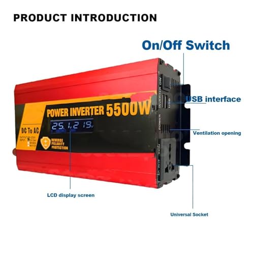 Onduleur de puissance 5500W pour stabiliser la tension 110V depuis une batterie 60V ou 72V - 3