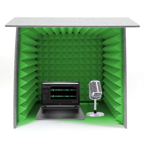 Cabina de Grabación Moderna Portátil para Filtrar Voz, Caja de Aislamiento, Panel de Espuma Aislante Acústico para Streaming, Canto y Podcasts, 23.6 pulgadas miniatura 1
