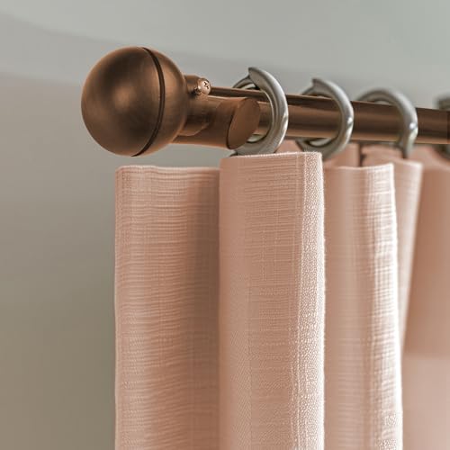 Image of FAPBADRI Curtain Rod /Pipe Heavy Quality Mild Steel for Home /office door, window, shower, 1 inch diameter (25mm), Color - Wooden, Length - 36 inches (3 feet), 3 Pipes