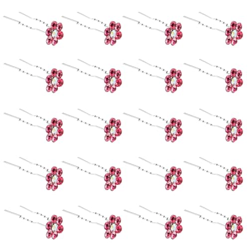 Épingles à cheveux en cristal rose et strass de mariage de qualité supérieure