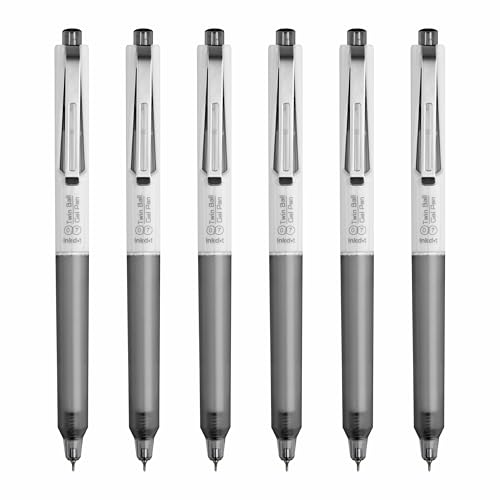 Image of Anupam Sylent Roller Gel Pen 0.7 mm, Waterproof Smooth Quick-Dry Dark Ink, Comfortable Grip Exam & Office Pen, Refillable (Black Body BlackInk, Pack of 6)