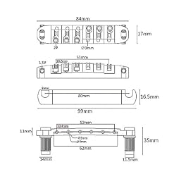 JD.Moon Chevalet de selle ABR-1 Tune-o-matic pour guitare Les Paul Doré - Les Beatles, Paul McCartney, John Lennon, RIngo Starr, George Harrison JD.Moon Chevalet de selle ABR-1 Tune-o-matic pour guitare Les Paul Doré – Image 3