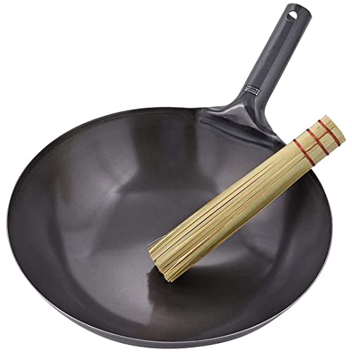 Tikusan Bamboo Wok Brush With Copper Coil For Pan, Pot, Palate Skillet Cleaning Whisk (9.4") #TOP3