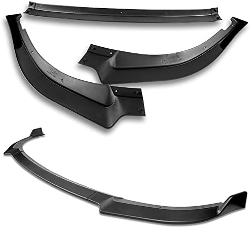 PU/553 Unpainted Matte CK-Style Black Front Bumper Body Kit Splitter Lip 3PCS Compaitble with 2018-2021 Stinger