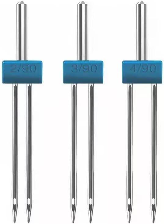 1 Set Twin Stretch Machine Needle Double Twin Needles Pins Sewing Machine Double Needle for Brother JANOME Domestic Sewing Machine - Image 3