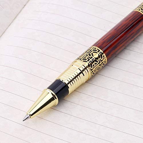 Luxury Metal Ballpoint Pen Imitation Wood Emboss Pattern Rollerball Pen Business Signature Pen Office Stationery - 0 5mm — view 7