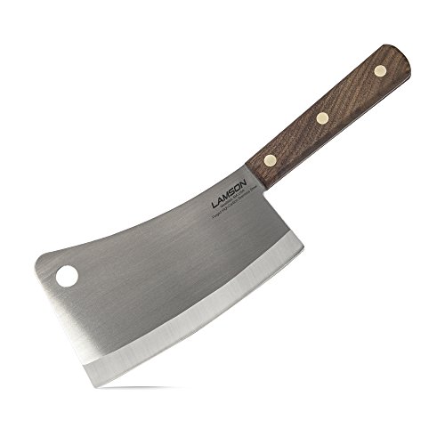 Lamson Meat Cleaver, with Riveted Walnut Handle, Stainless Steel, 12"