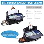 Convertible Duffle Bags for Men, Garment Bag for Travel, Carry on Garment Duffel Bag with Shoe Compartment, 2 in 1 Hanging Dress Suitcase Suit Travel Bags, Black - Image 3